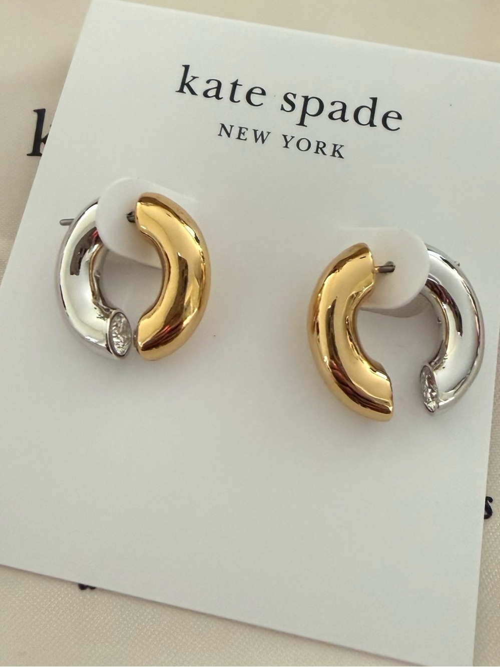 New Kate Spade  Crystal Hoop Earrings - Picture 7 of 8